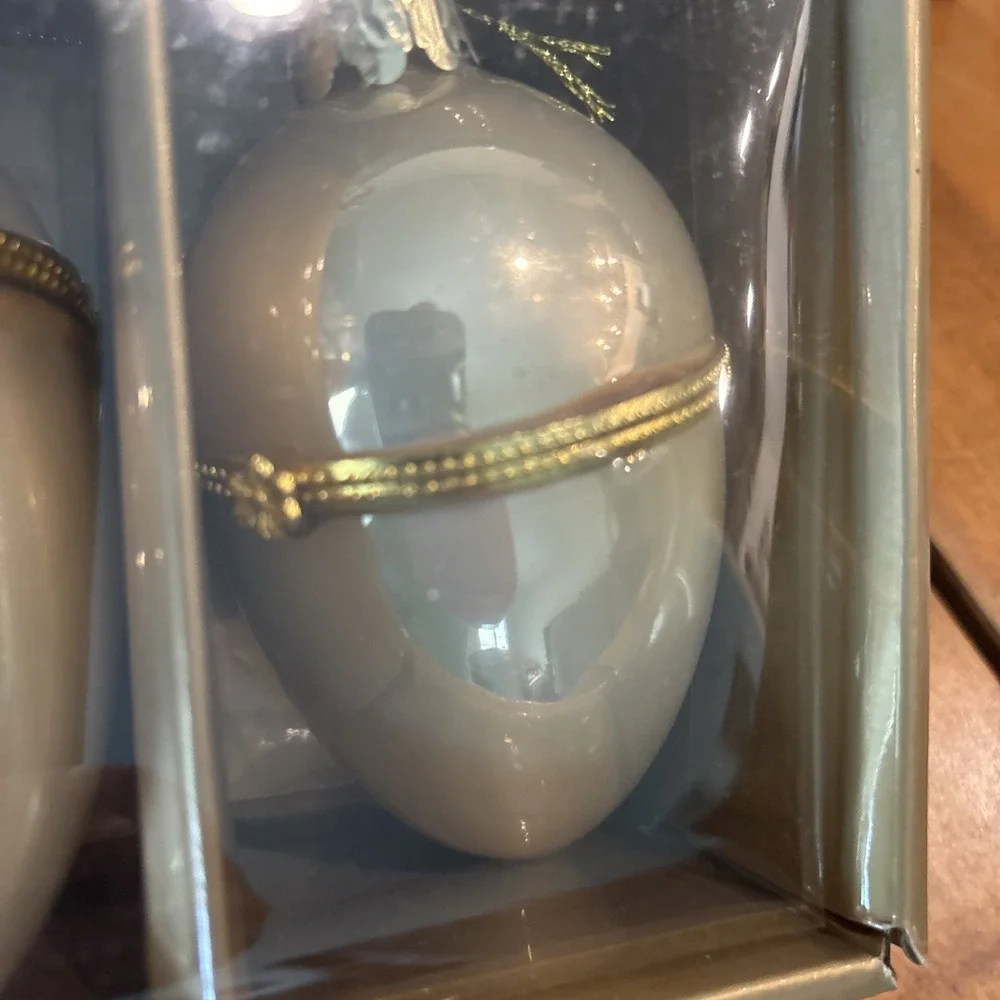 Regency 4 Inch Glass Faberge Egg Spring Easter Ornaments Home Decoration 3 Count